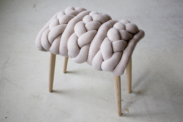 Tabouret tricoté mobilier habillé de tricot